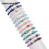 Natural Gem Stone Bracelets Irregular Quartz Stretch Chip Beads Nuggets