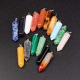 Roses Quartz Crystal Hexagonal Column Point Pendants for Necklace Jewelry Making