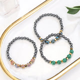 Natural Stone Beaded Bracelet Cuff Charm Bangle Friendship Yoga Bracelet