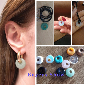 12pcs Natural Stone Beads Big Hole Agates for DIY Jewelry Making