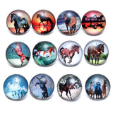 12pcs Dizziness Pattern Glass Charms for 18mm Snap Button Bracelet Jewelry