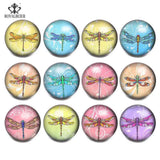 12pcs Glass Mixed Snap Butterflies Dragonfly Patterns 18mm Snaps Bracelet