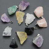 12pcs/lot Raw Ore Irregular Necklaces Pendants Multi-color Charms Keychain