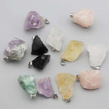 12pcs/lot Raw Ore Irregular Necklaces Pendants Multi-color Charms Keychain