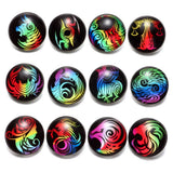 12pcs Mixed Pattern Snap Button Charms for 18mm Snaps Bracelet