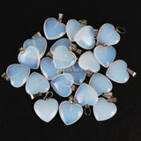 Opalite Stone Heart Charms Pendants for Necklace Making