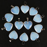 Opalite Stone Heart Charms Pendants for Necklace Making