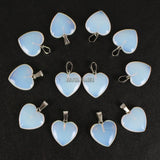 Opalite Stone Heart Charms Pendants for Necklace Making