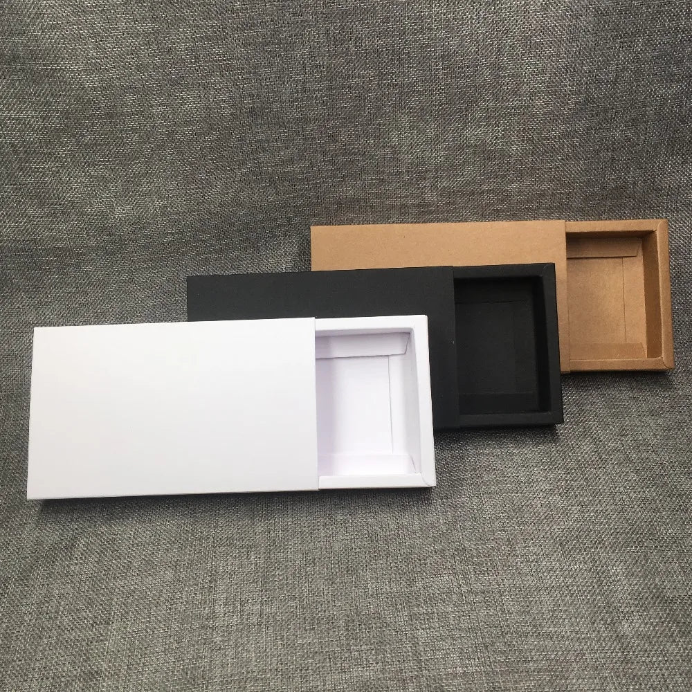 12pcs Paper Drawer Pull Push Boxes Multiple Size For Wrapping Packaging