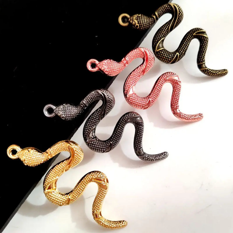 12pcs/lot Punk Snake Pendant Men Women Necklace Accessories