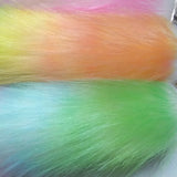 12 Rainbow Fur Tails Keychains Faux Fox Fur Pompon Bag Charms