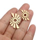12pcs Raw Brass Sun Flower Charm Pendant DIY Jewelry Making