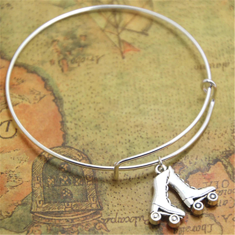 Roller Skate Charm Bangles - Roller Derby Jewelry