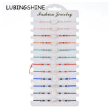 Shell Leaf Charms Bracelet Set Couples Girl Knit Adjustable Knot Seed Bead