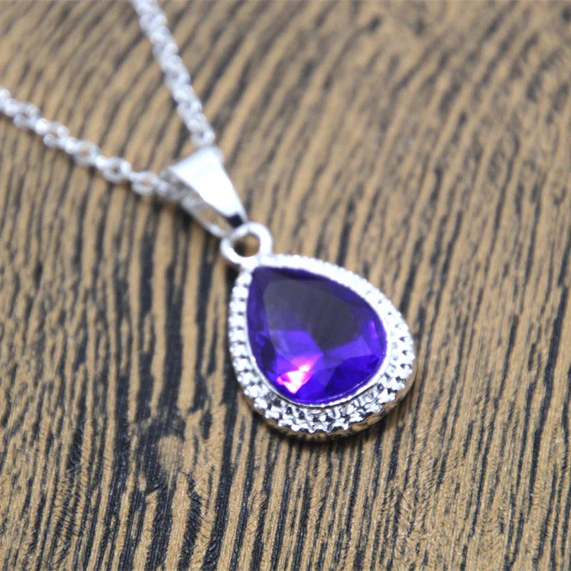 Sofias Amulet Princess Necklace Purple red pink Rhinestone Necklace