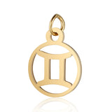 Stainless Steel 12 Zodiac Charm DIY Constellation Charms for Jewelry Making