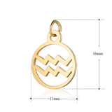 Stainless Steel 12 Zodiac Charm DIY Constellation Charms for Jewelry Making