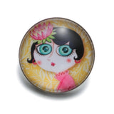 12pcs Girls Cats Glass Snap Button for Bracelet Snaps Jewel