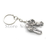 T Rex Necklace KEYRING Dinosaur Jewellery Gift in silver