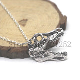 T Rex Necklace KEYRING Dinosaur Jewellery Gift in silver