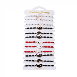 12pcs Tai Chi Yin Yang Couple Bracelets