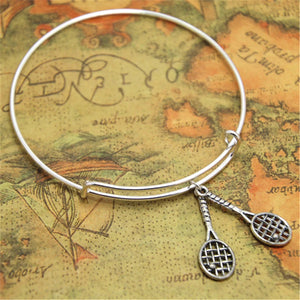 12pcs Tennis Racket Bracelets Adjustable Charm Jewelry Tennis Team Gift