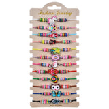 12pcs Unicorn Flamingo Charm Bracelet Set Women Men Adjustable Anklet Gift