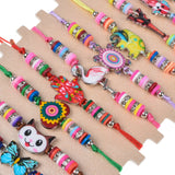 12pcs Unicorn Flamingo Charm Bracelet Set Women Men Adjustable Anklet Gift
