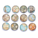 Vintage Sailing Map Glass Snap Button Charms 18mm DIY Bracelet Jewelry