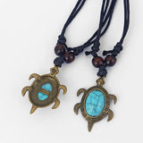 Vintage Turquoise Sea Turtle Pendant Necklace Choker
