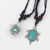 Vintage Turquoise Sea Turtle Pendant Necklace Choker