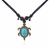 Vintage Turquoise Sea Turtle Pendant Necklace Choker