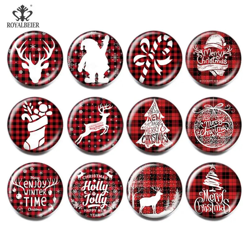 12pcs Mixed Chirstmas Snaps Buttons for Snap Jewelry