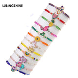 12pcs Sunflower Mermaid Unicorn Yoga Bracelet Set Adjustable Wristband Jewelry