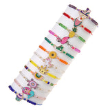 12pcs Sunflower Mermaid Unicorn Yoga Bracelet Set Adjustable Wristband Jewelry