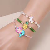 12pcs Sunflower Mermaid Unicorn Yoga Bracelet Set Adjustable Wristband Jewelry