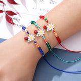 12pcs Sunflowers Charms Yoga Bracelet Set Braided Knot Rope Chain Anklet