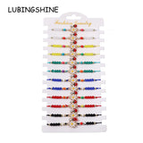12pcs Sunflowers Charms Yoga Bracelet Set Braided Knot Rope Chain Anklet