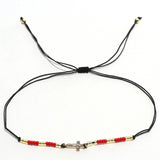 12pcs Cross Charm Bracelets Set Crystal Women Girls Adjustable Wristband Jewelry