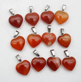 12pcs Tiger Eye Heart Pendant 16mm DIY Jewelry Making Necklace