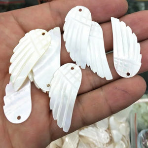12pcs Shell Wing Shape 35x15mm Mother of Pearl Pendants for Women Jewelry