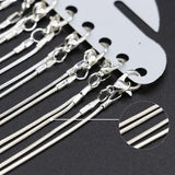 12pcs 1.3mm Silver Snake Chains for Necklace Bracelet with Lobster Clasps