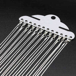 12pcs 1.3mm Silver Snake Chains for Necklace Bracelet with Lobster Clasps