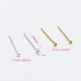 12pcs 925 Sterling Silver 1.2mm Tiny Nose Studs Ball Shape Nose Ring Jewelry