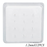 12pcs 925 Sterling Silver 1.2mm Tiny Nose Studs Ball Shape Nose Ring Jewelry