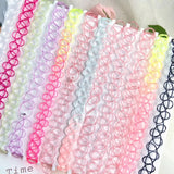 12pcs Rainbow Tattoo Chokers Necklace Girls Stretch Gothic Charm Punk Collares