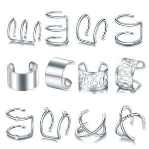 12pcs Ear Cuffs Clip Earrings for Women Climbers No Piercing Ear Cuff
