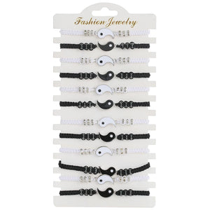 12pcs Tai Chi Charm Bracelets Set Rope Chain Bracelet Jewelry