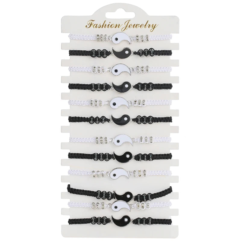 12pcs Tai Chi Charm Bracelets Set Rope Chain Bracelet Jewelry