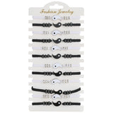 12pcs Tai Chi Charm Bracelets Set Rope Chain Bracelet Jewelry